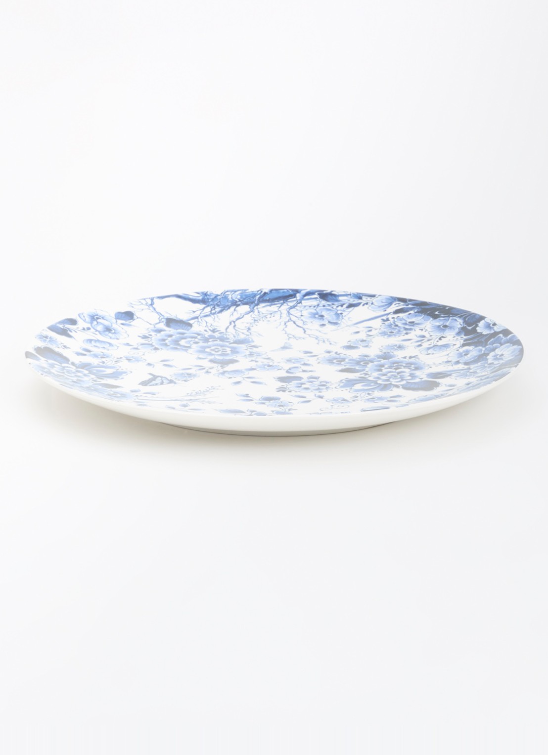Heinen Delfts Blauw Wandbord 42 cm - voorkant 2 blauw