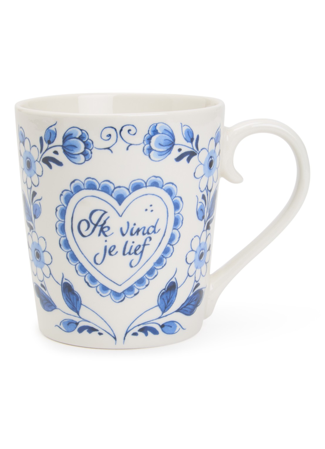 Heinen Delfts Blauw Wensmok Lief kop 30 cl  - voorkant multicolor