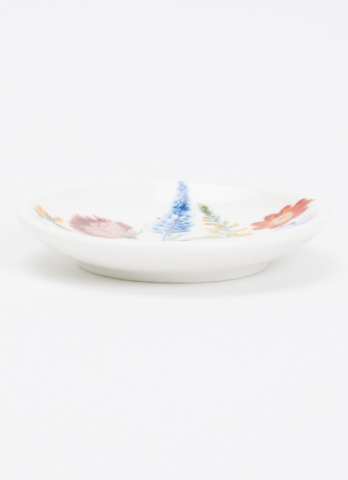 Heinen Delfts Blauw Wildbloemen theetip 7 cm - voorkant 2 wit