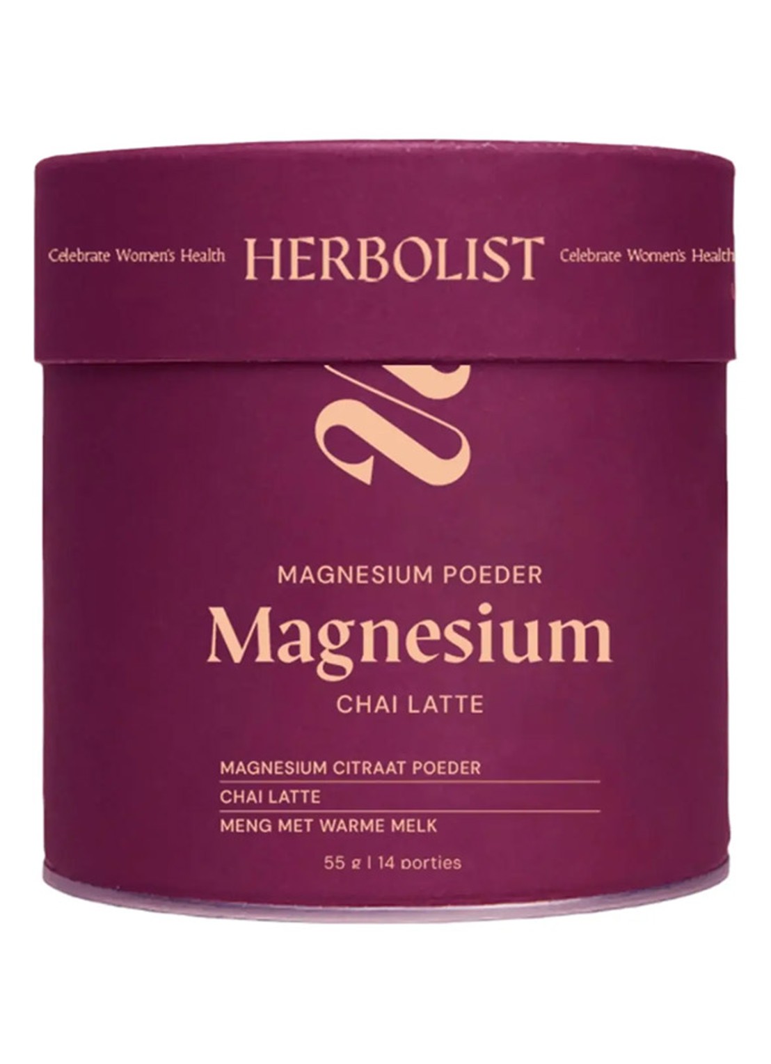 Herbolist Magnesium poeder Beauty - Chai latte 55 gram - voorkant undefined
