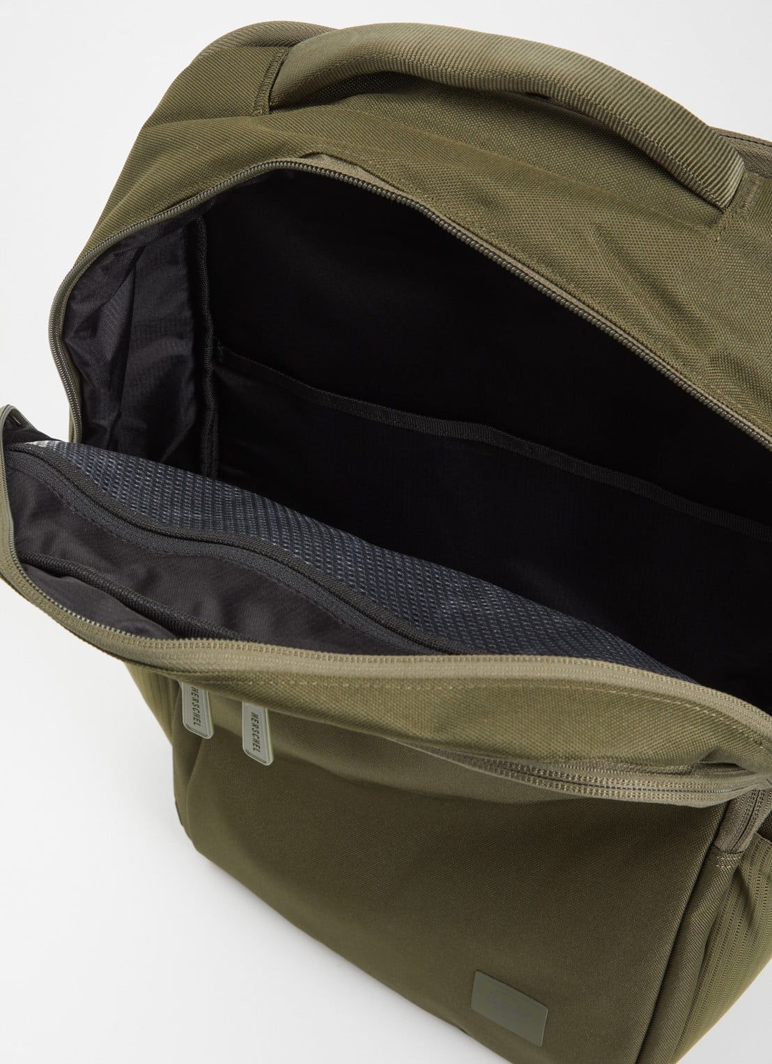 Herschel Supply Kaslo rugzak met 15 / 16 inch laptopvak - detail mosgroen