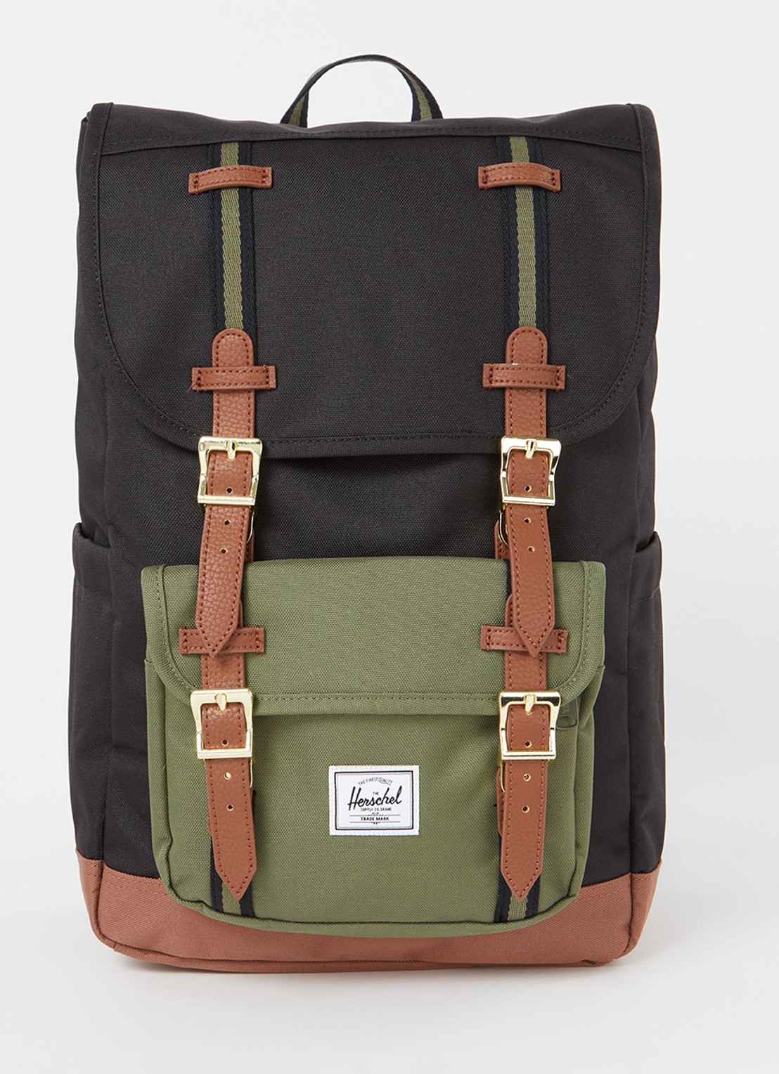 Herschel Supply Little America rugzak met 16 inch laptopvak - voorkant 2 bronsgroen