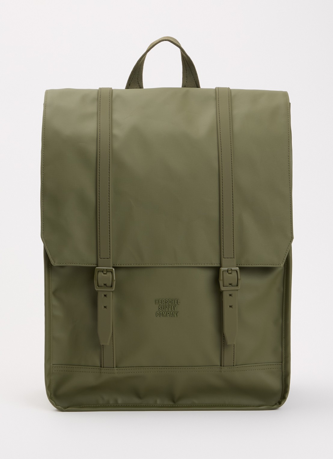 Herschel Supply Survey rugzak met 16 inch laptopvak en waterafstotende coating - voorkant 3 legergroen