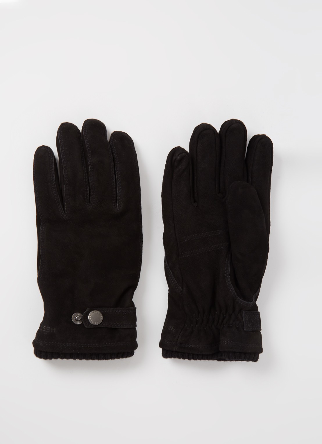 Hestra Bergvik handschoenen van geitenleer - voorkant zwart