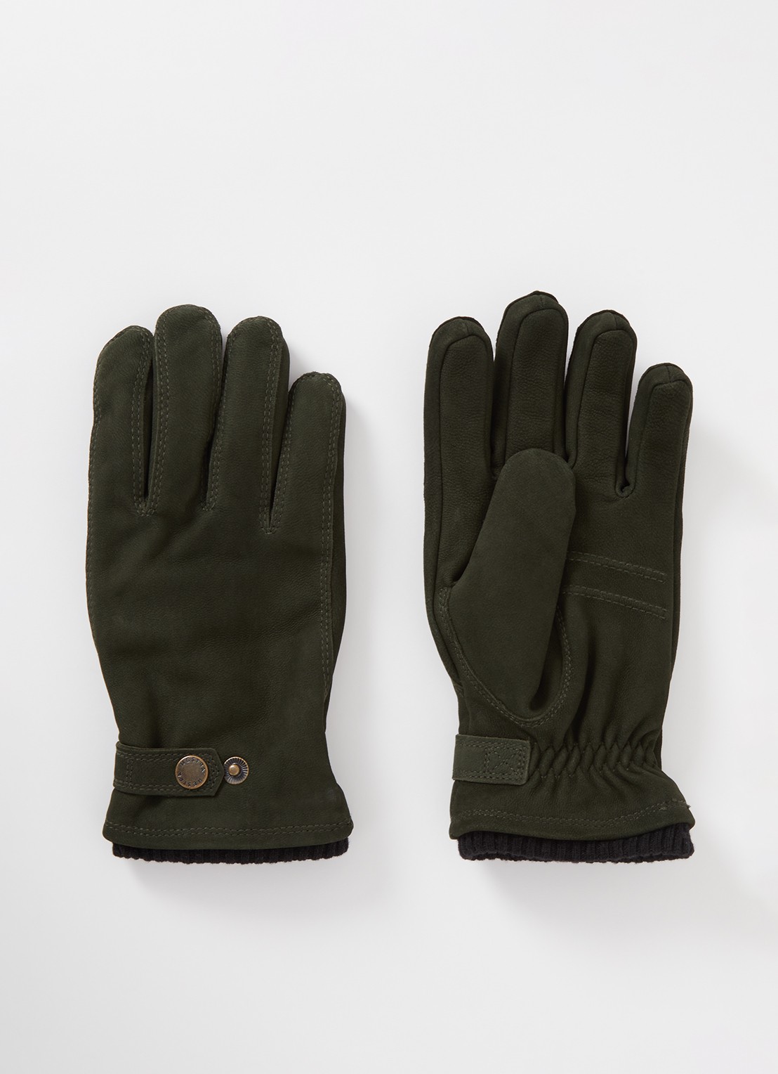 Hestra Bergvik handschoenen van geitenleer - voorkant legergroen