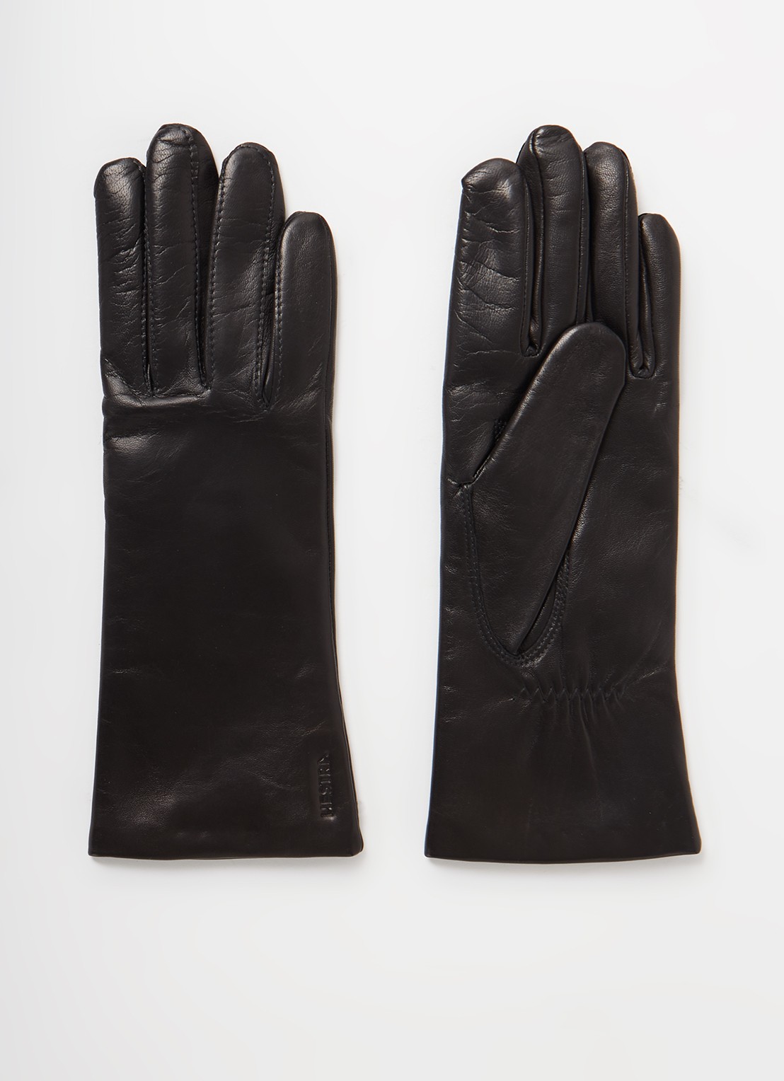 Hestra Elisabeth handschoenen van lamsleer - voorkant zwart