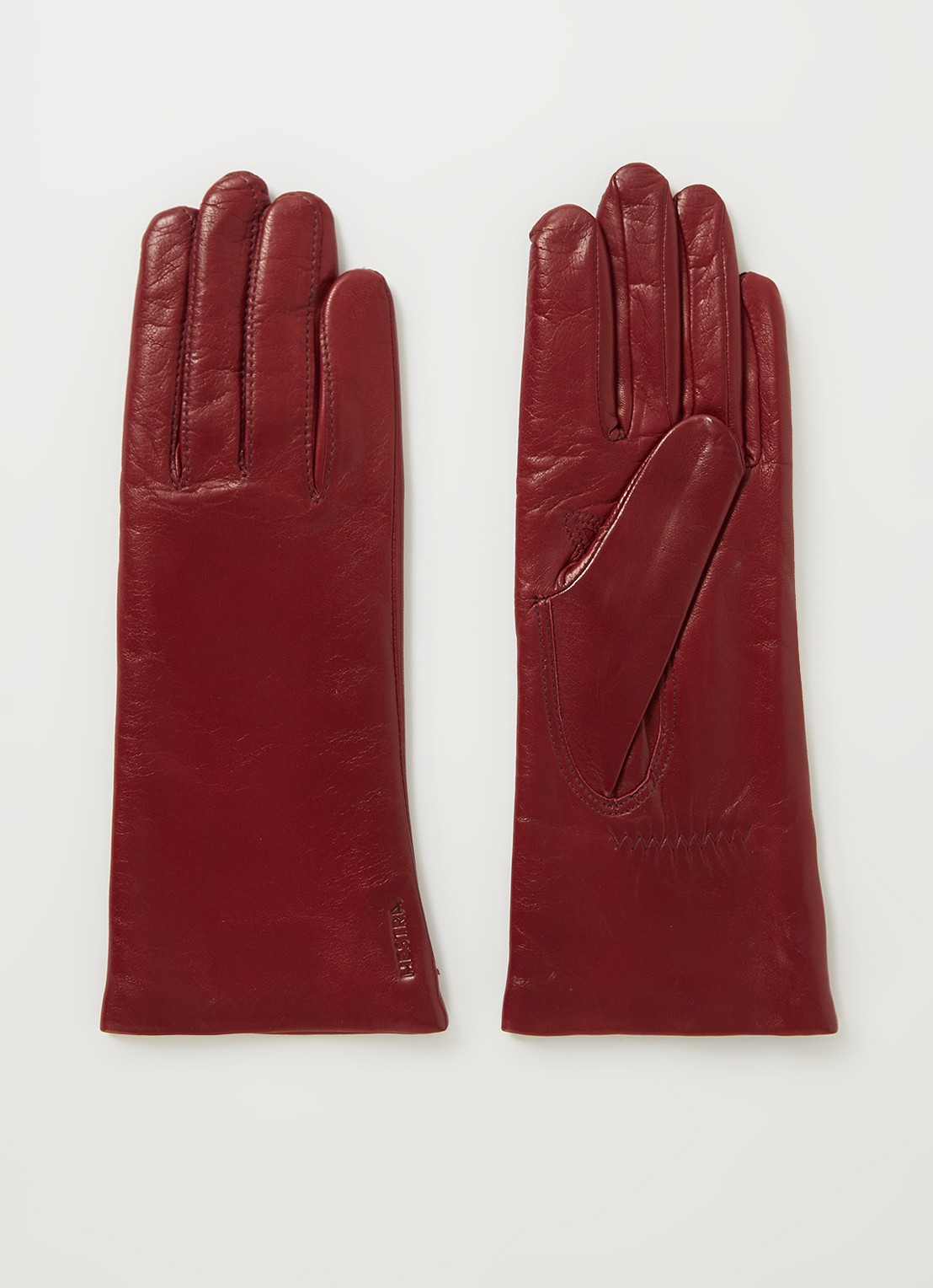 Hestra Elisabeth handschoenen van lamsleer - voorkant donkerrood