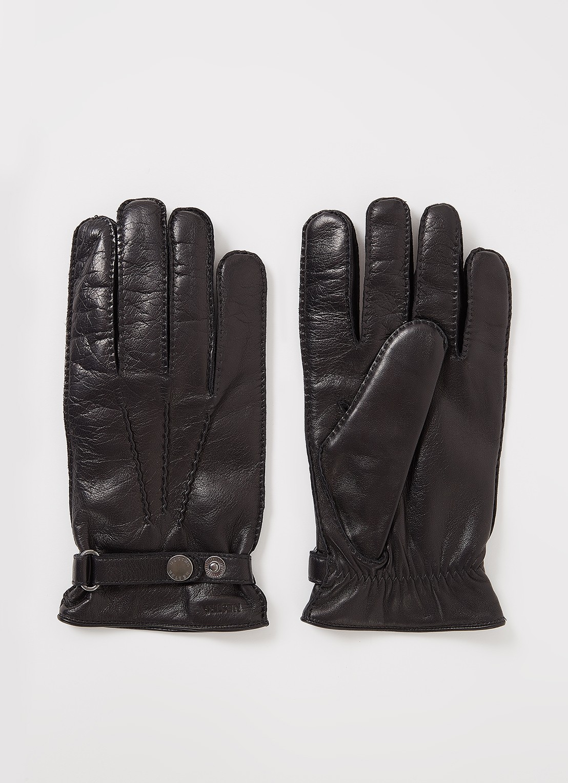 Hestra Jake handschoenen van schapenleer - voorkant zwart