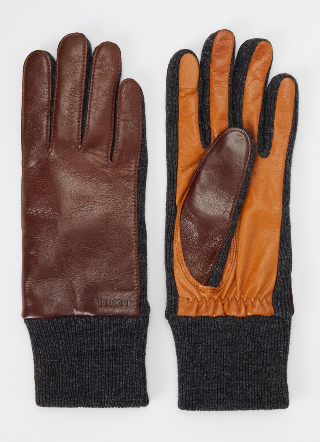 Hestra Jeanne handschoenen met lamsleren details - voorkant donkerbruin