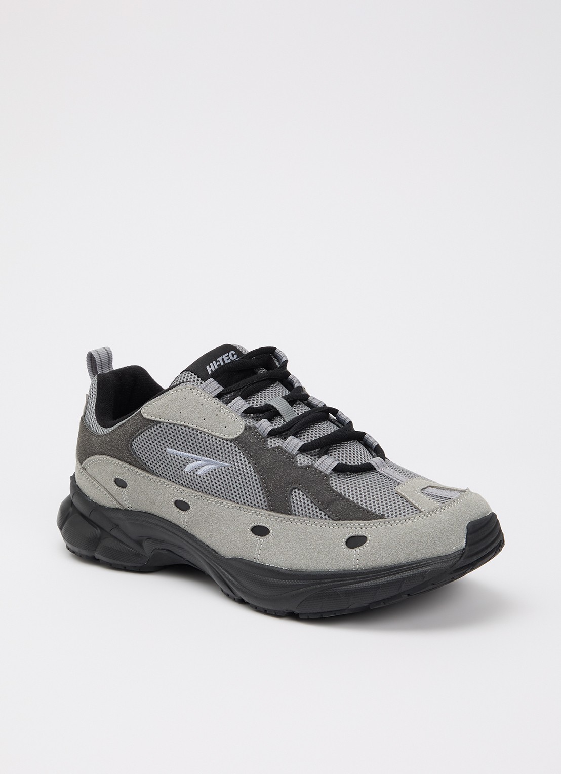 Hi-Tec Adv Racer sneaker met suède details - voorkant 2 donkergrijs