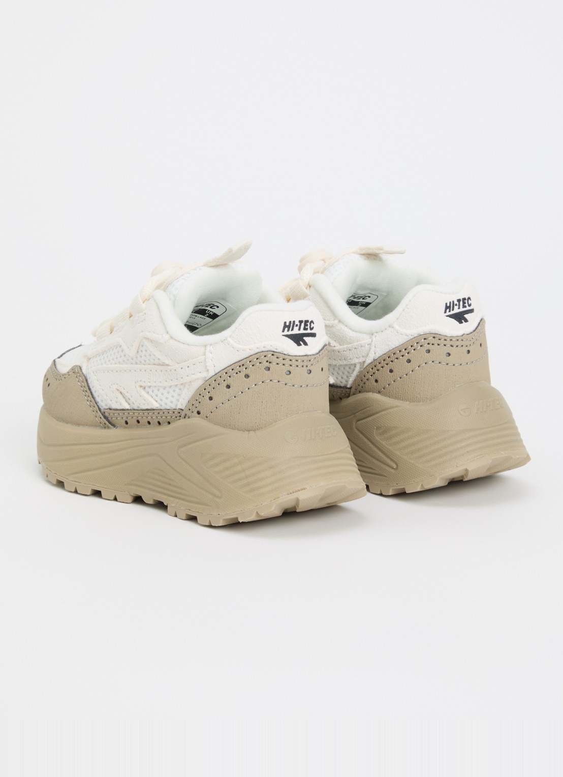 Hi-Tec HTS Kids Shadow Lace sneaker met details van suède en mesh - achterkant zand
