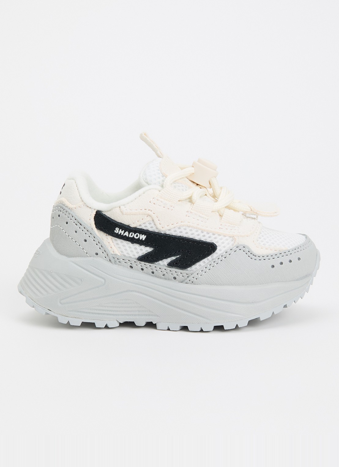 Hi-Tec HTS Kids Shadow Lace sneaker met details van suède en mesh - voorkant 3 lichtgrijs