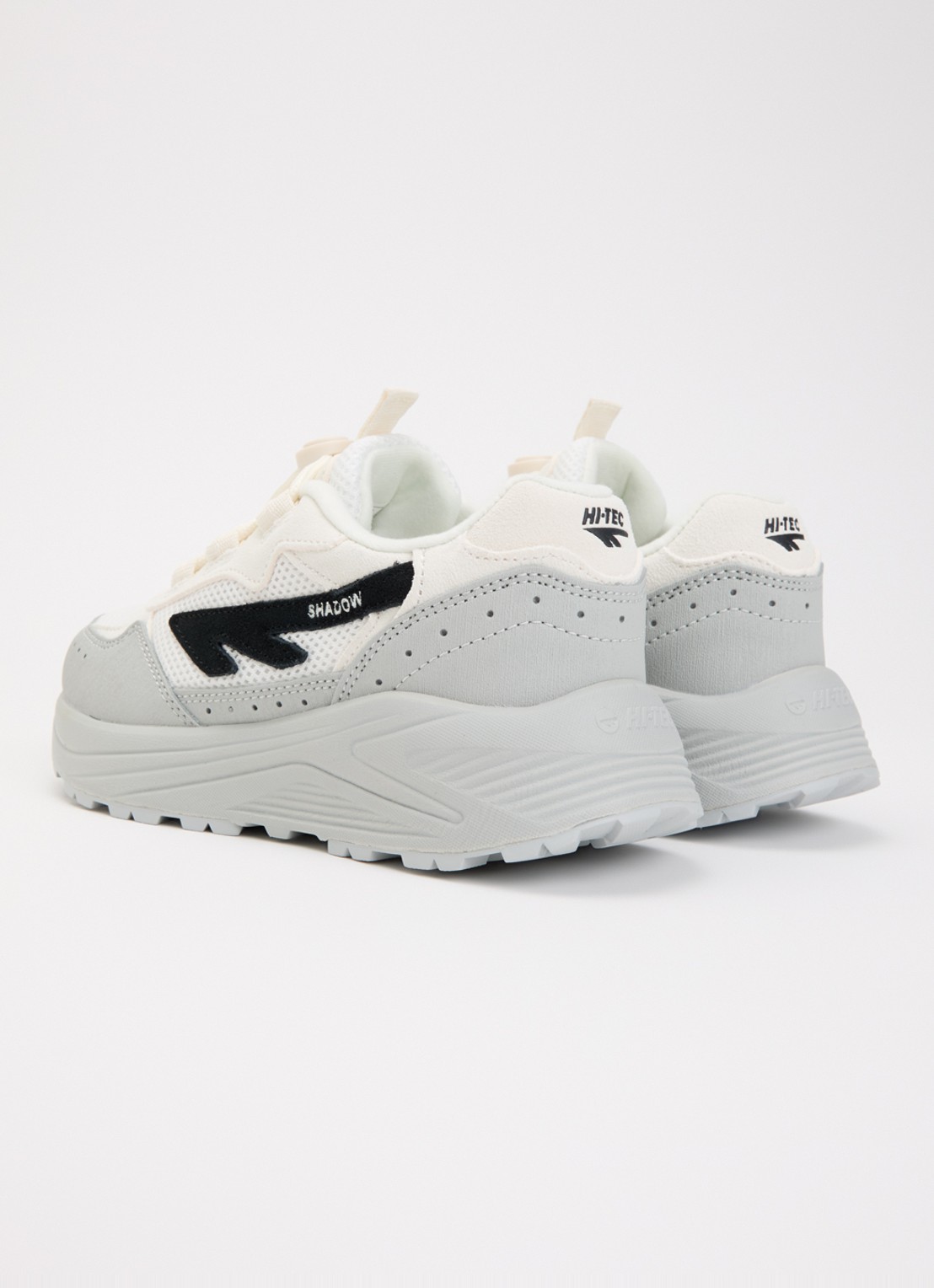 Hi-Tec HTS Kids Shadow Lace sneaker met details van suède en mesh - achterkant 7 lichtgrijs