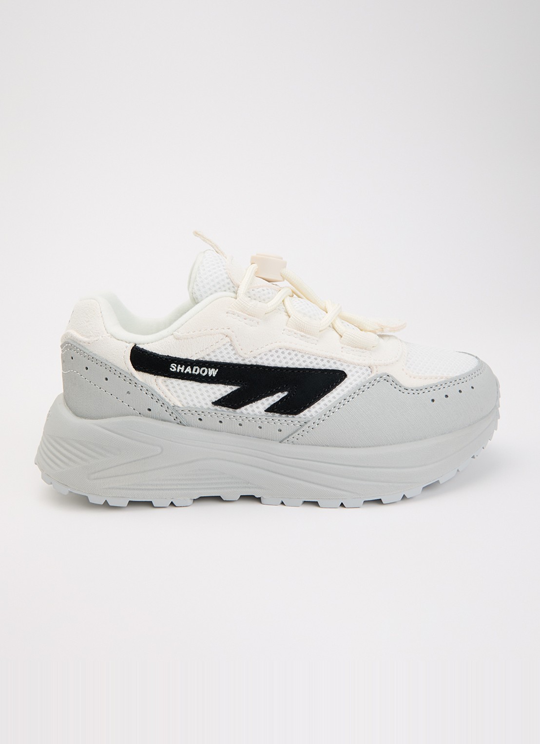 Hi-Tec HTS Kids Shadow Lace sneaker met details van suède en mesh - voorkant 5 lichtgrijs