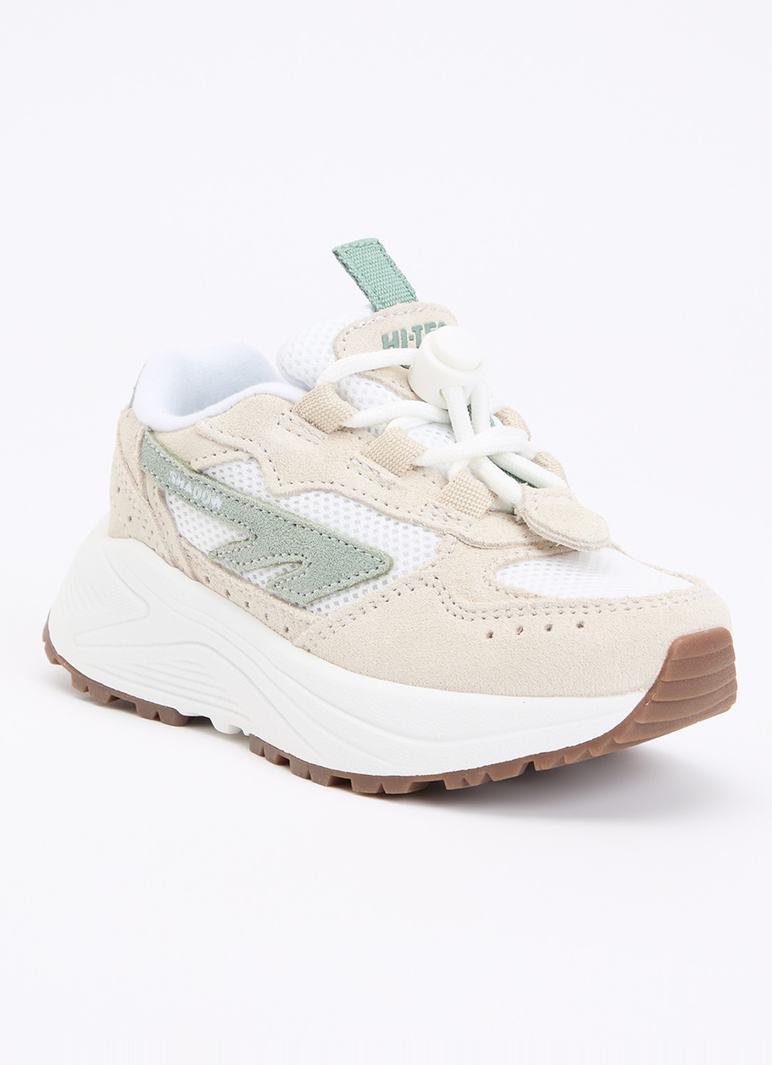 Hi-Tec HTS Kids Shadow Lace sneaker met suède details - voorkant 2 wit