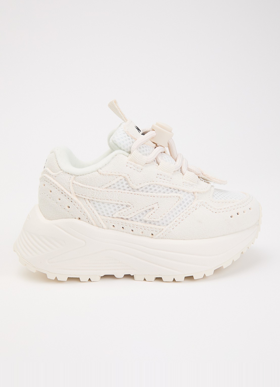 Hi-Tec HTS Kids Shadow Lace sneaker van suède met details van mesh - voorkant 3 creme