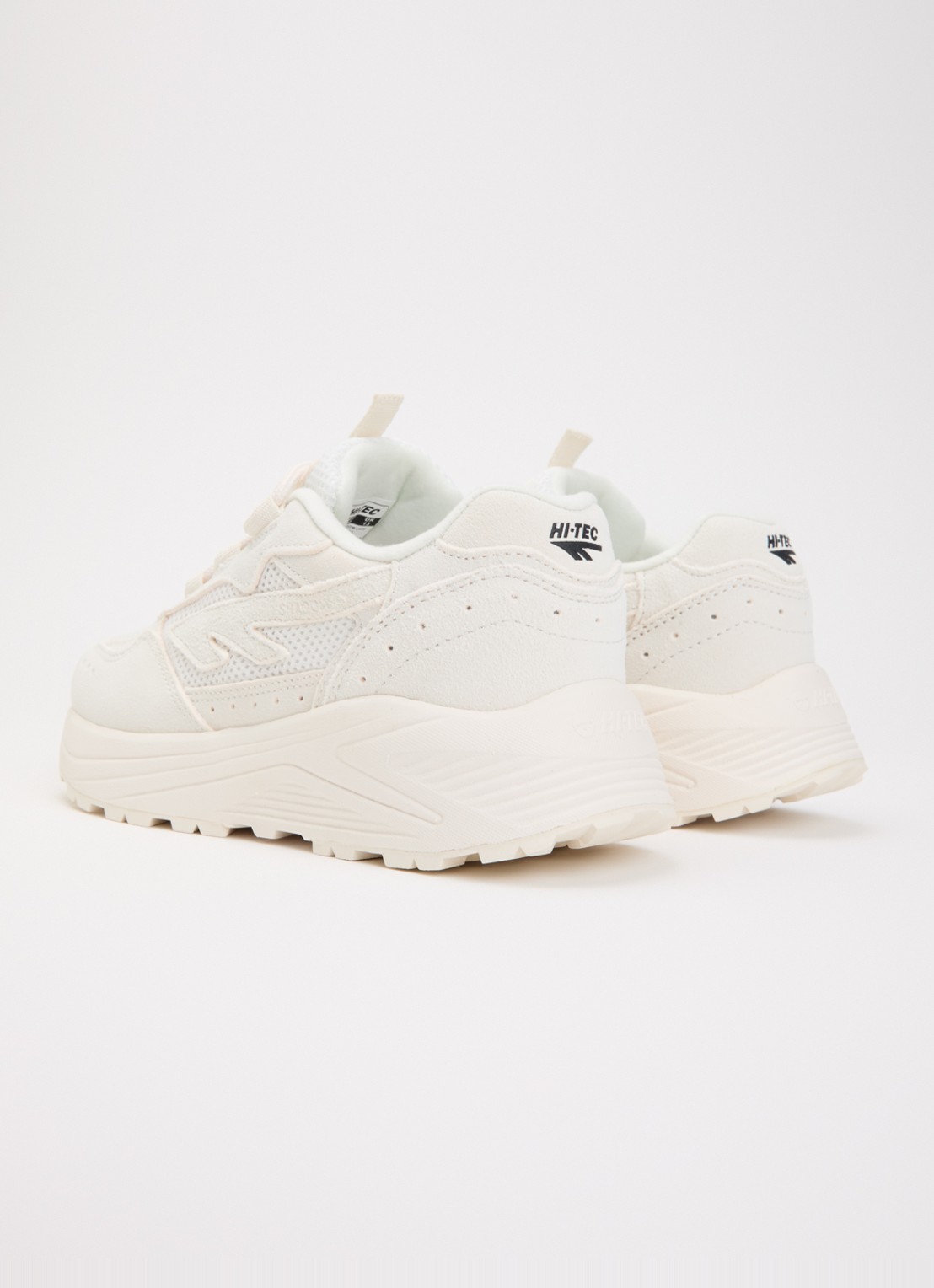 Hi-Tec HTS Kids Shadow Lace sneaker van suède met details van mesh - achterkant 2 creme