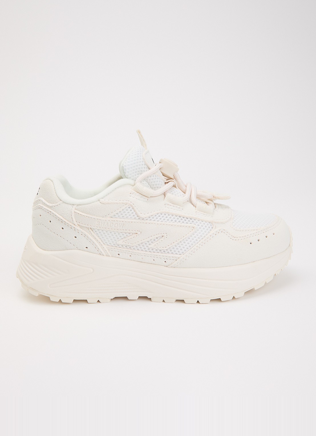 Hi-Tec HTS Kids Shadow Lace sneaker van suède met details van mesh - voorkant 5 creme