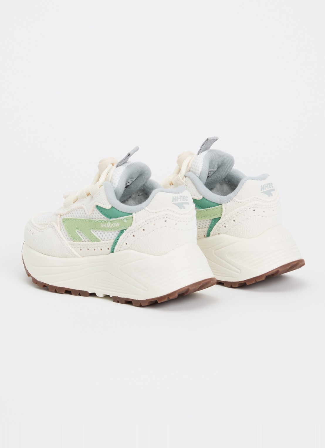 Hi-Tec HTS Kids Shadow Lace sneaker van suède met details van mesh - achterkant 4 creme