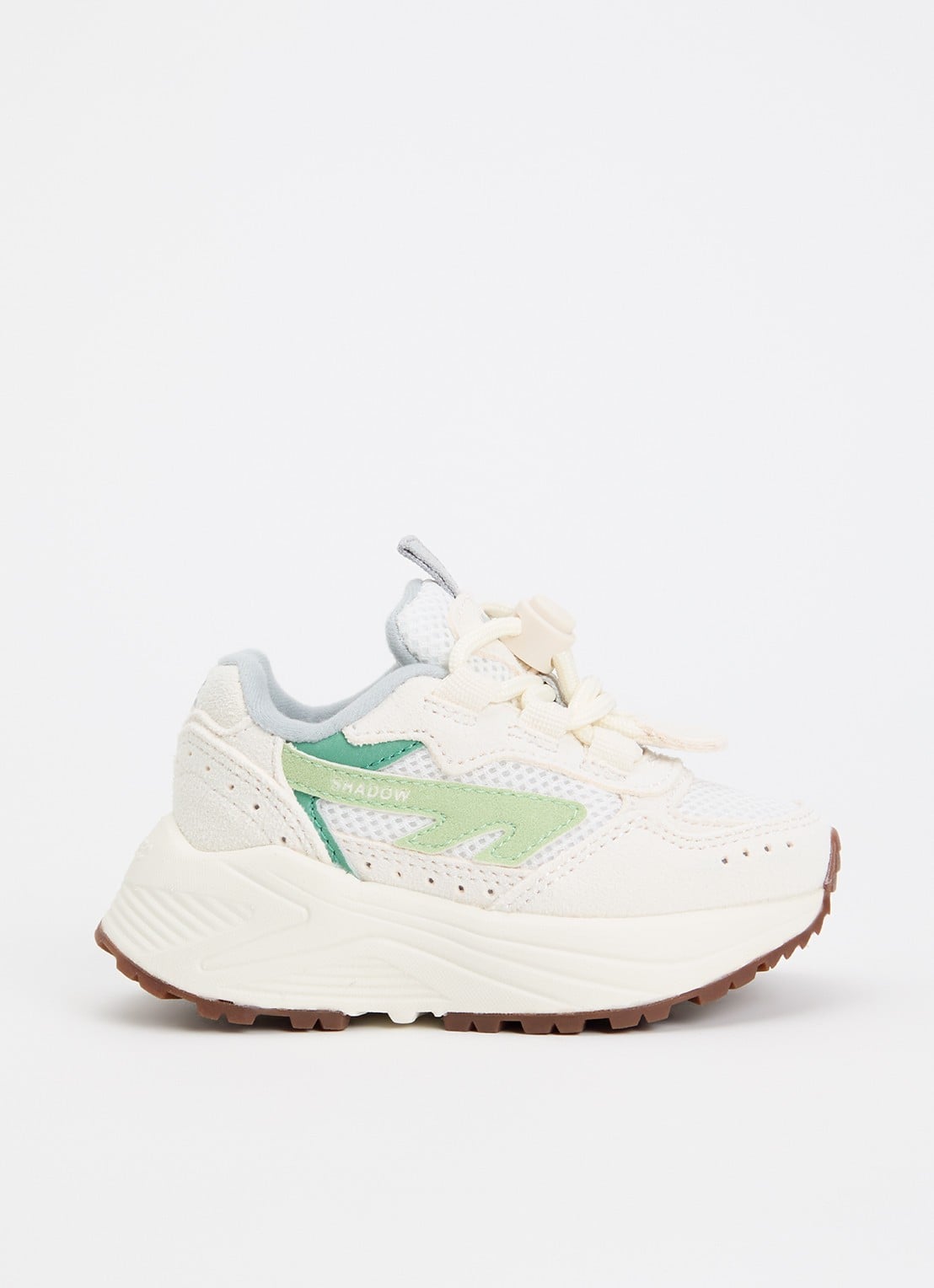Hi-Tec HTS Kids Shadow Lace sneaker van suède met details van mesh - voorkant creme