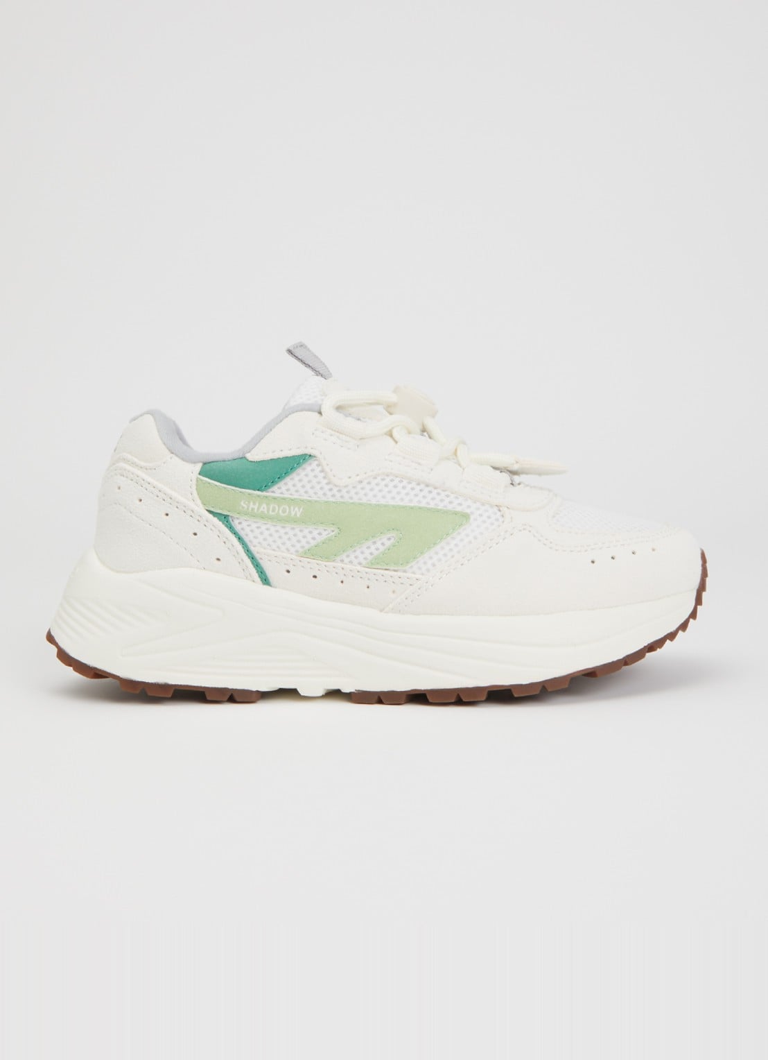 Hi-Tec HTS Kids Shadow Lace sneaker van suède met details van mesh - voorkant 3 creme