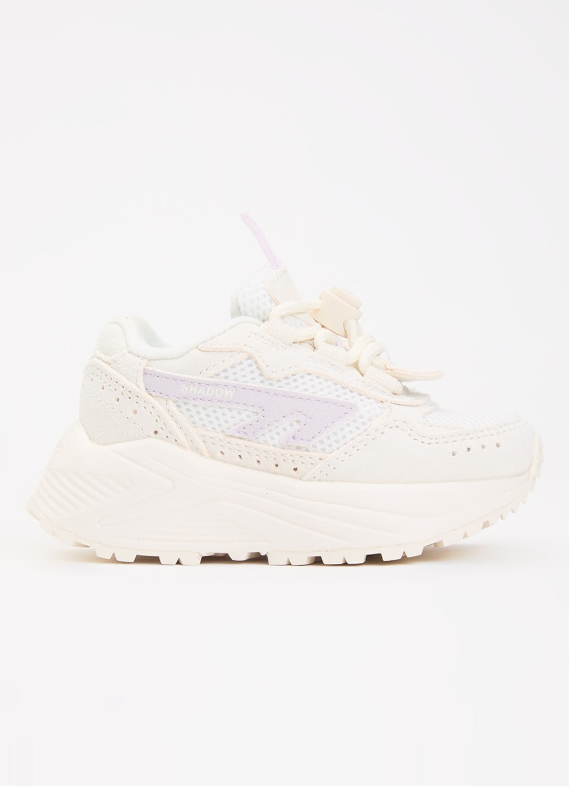 Hi-Tec HTS Kids Shadow Lace sneaker van suède met details van mesh - voorkant creme