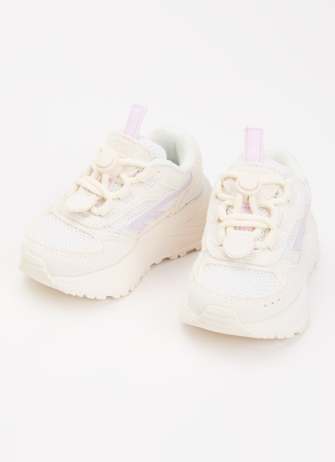 Hi-Tec HTS Kids Shadow Lace sneaker van suède met details van mesh - voorkant 2 creme