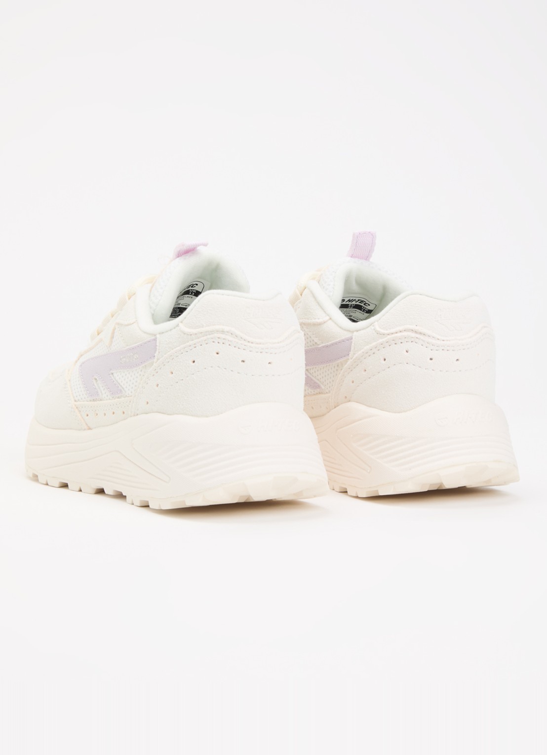 Hi-Tec HTS Kids Shadow Lace sneaker van suède met details van mesh - achterkant 7 creme