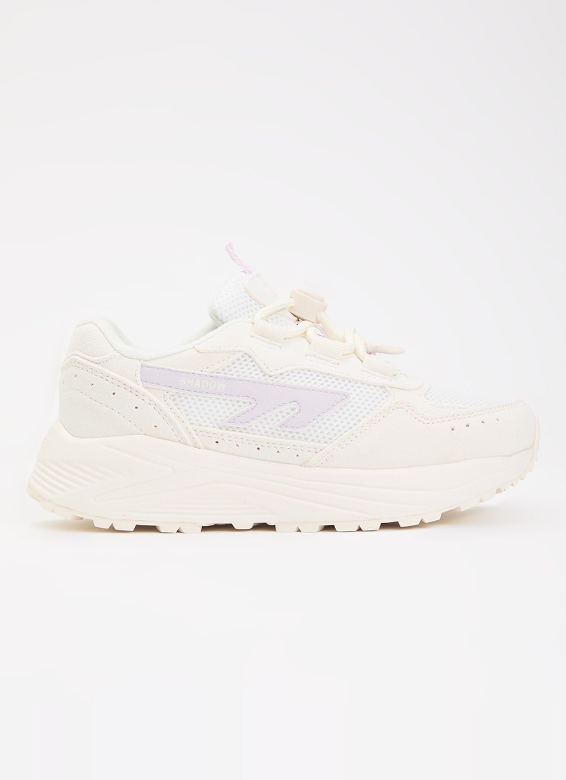 Hi-Tec HTS Kids Shadow Lace sneaker van suède met details van mesh - voorkant 3 creme