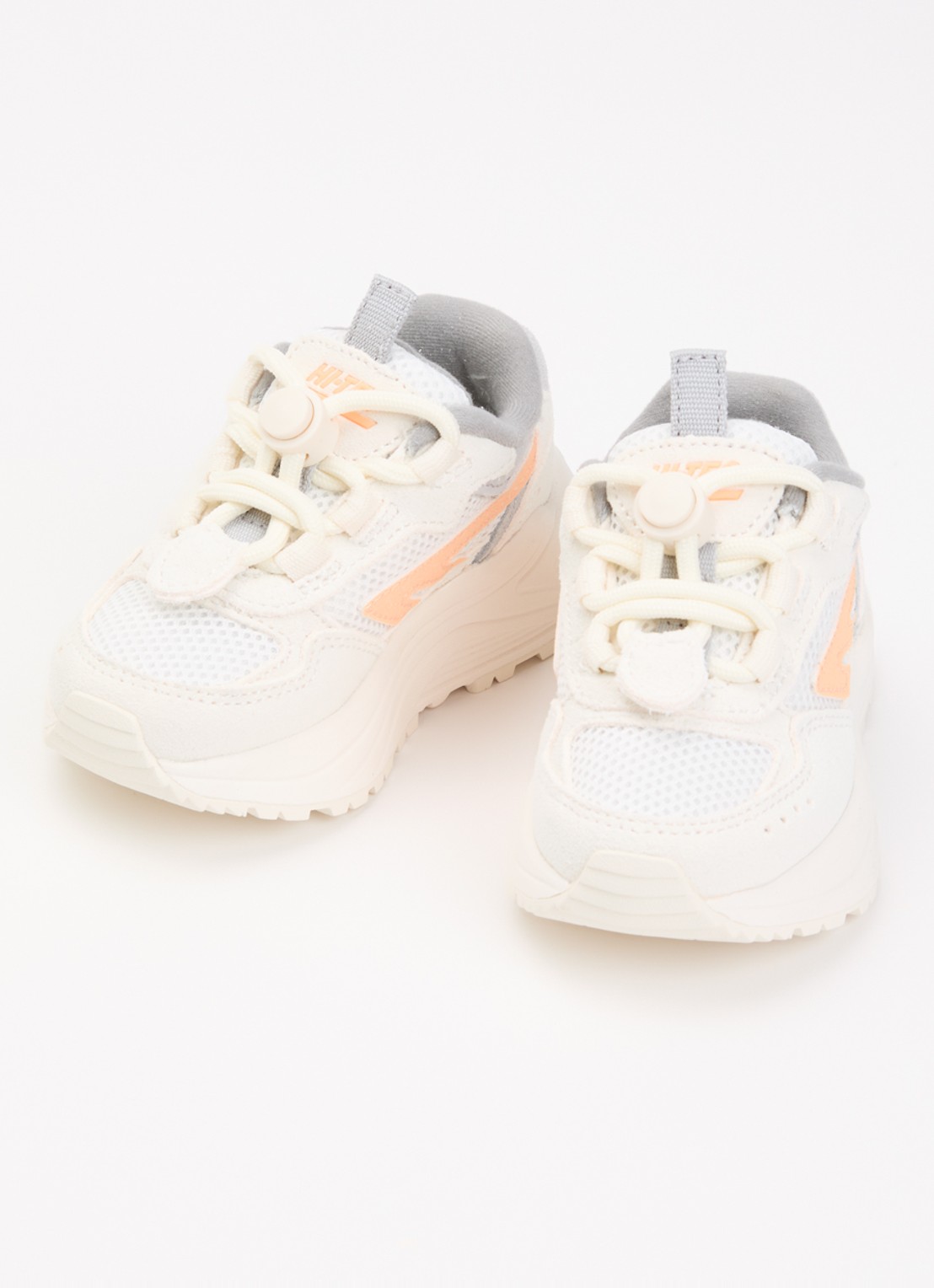 Hi-Tec HTS Kids Shadow Lace sneaker van suède met details van mesh - voorkant 6 creme