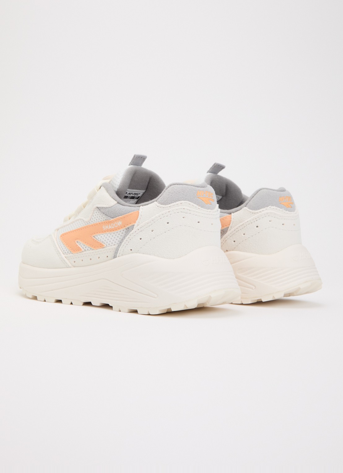Hi-Tec HTS Kids Shadow Lace sneaker van suède met details van mesh - achterkant 2 creme