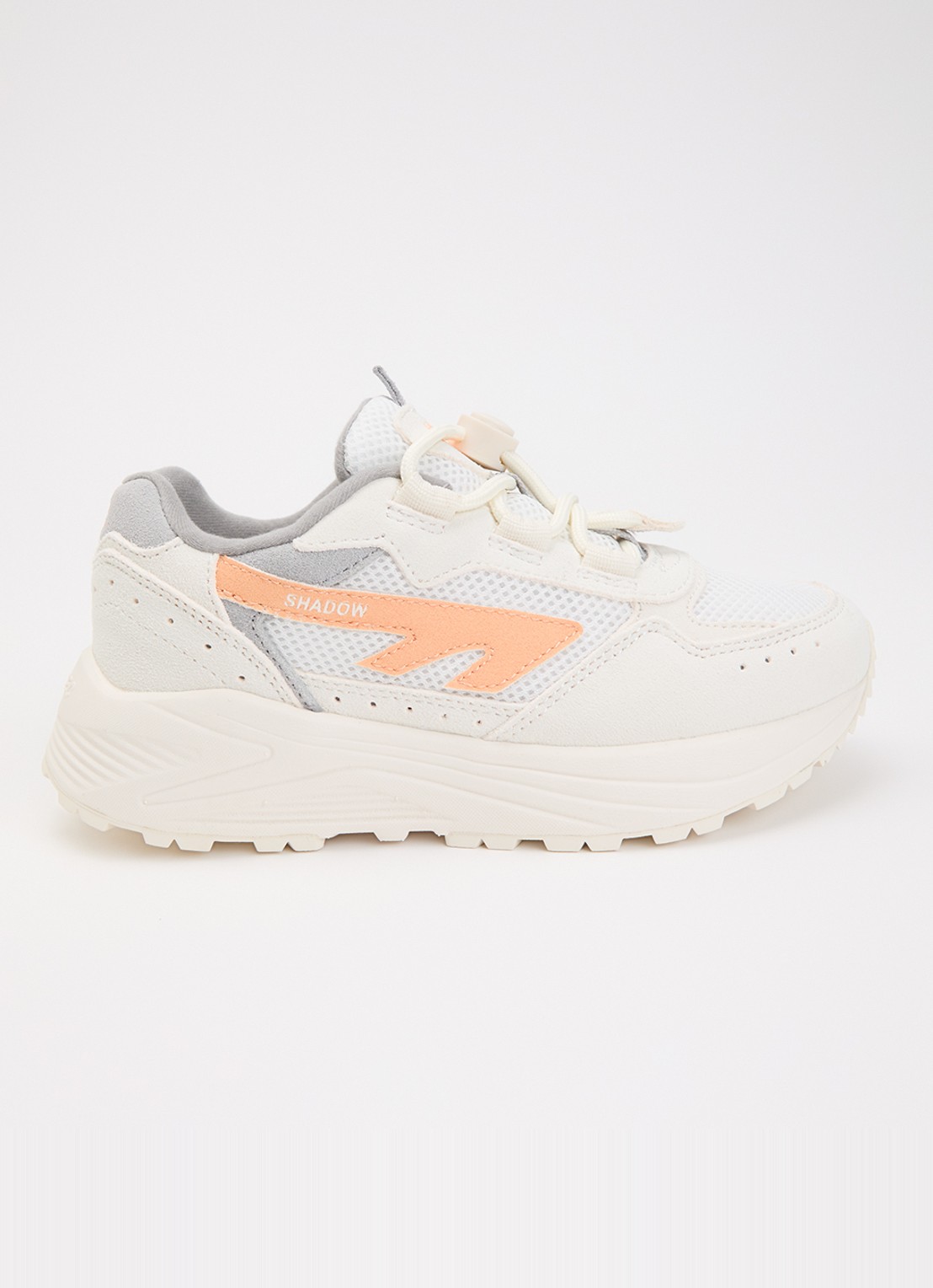 Hi-Tec HTS Kids Shadow Lace sneaker van suède met details van mesh - voorkant 7 creme