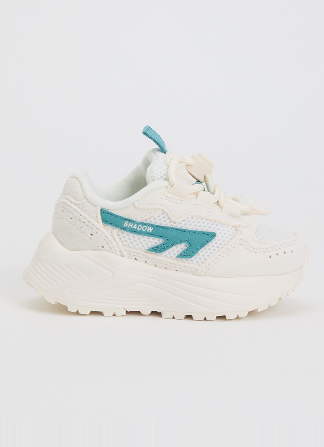 Hi-Tec HTS Kids Shadow Lace sneaker van suède met details van mesh - voorkant creme