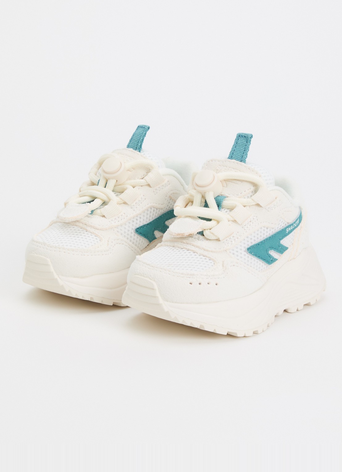 Hi-Tec HTS Kids Shadow Lace sneaker van suède met details van mesh - voorkant 2 creme