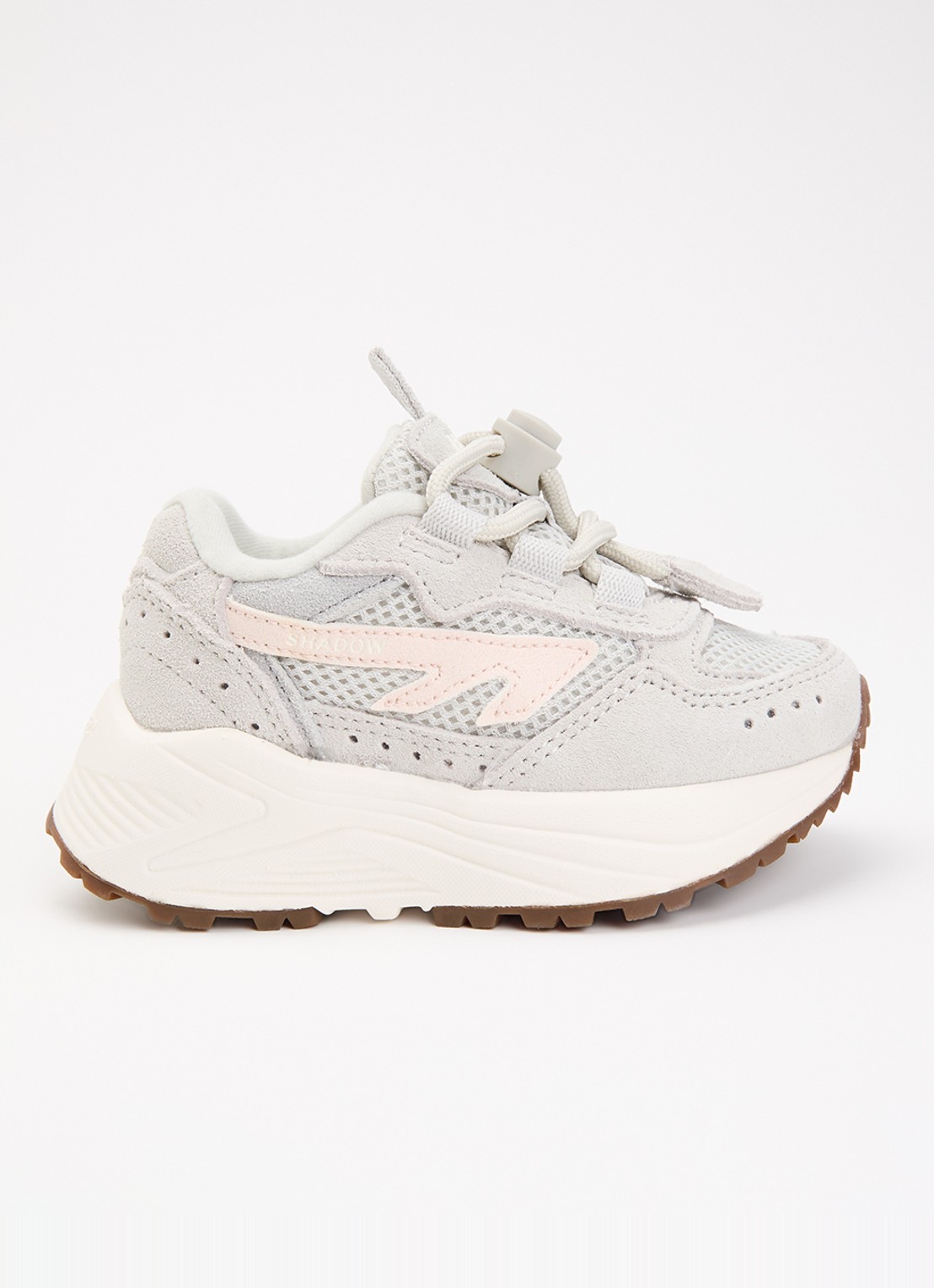Hi-Tec HTS Kids Shadow Lace sneaker van suède met details van mesh - voorkant lichtgrijs