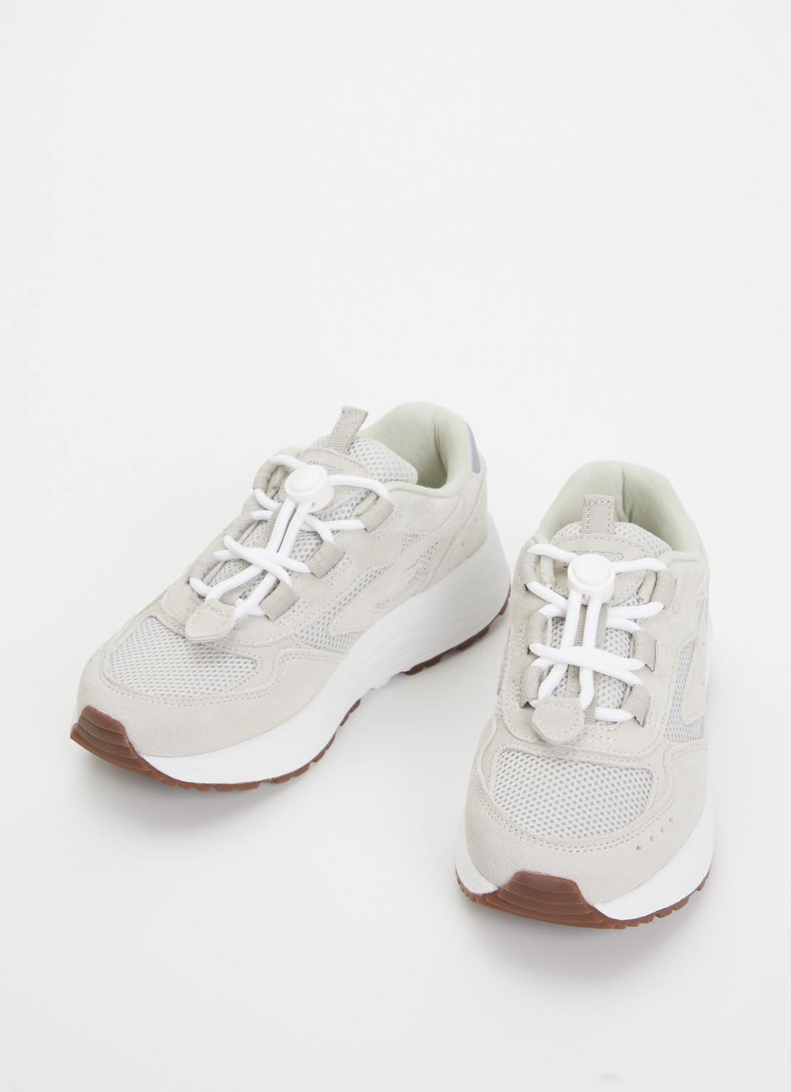 Hi-Tec HTS Kids Shadow Lace sneaker van suède met mesh details - voorkant 4 zilver
