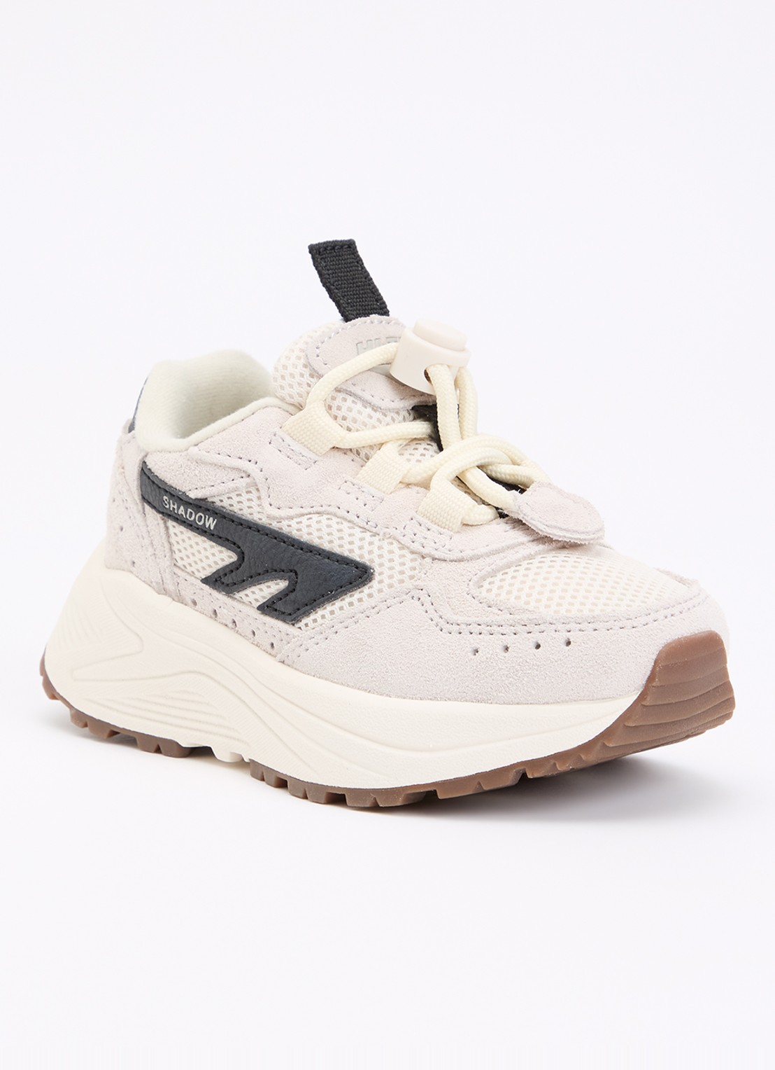 Hi-Tec HTS Kids Shadow Lace sneaker van suède met mesh details - voorkant 5 gebroken wit