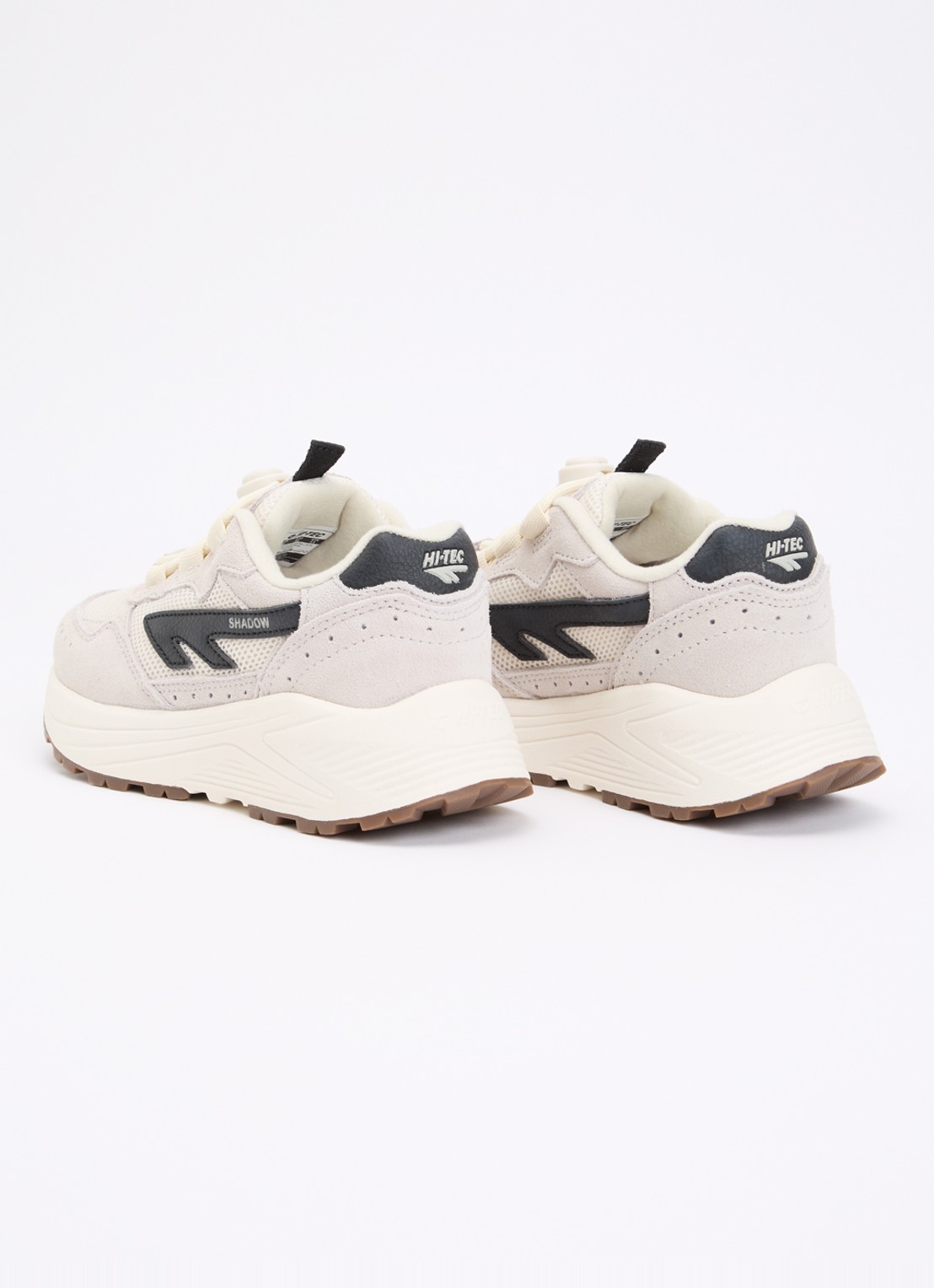 Hi-Tec HTS Kids Shadow Lace sneaker van suède met mesh details - achterkant 2 gebroken wit