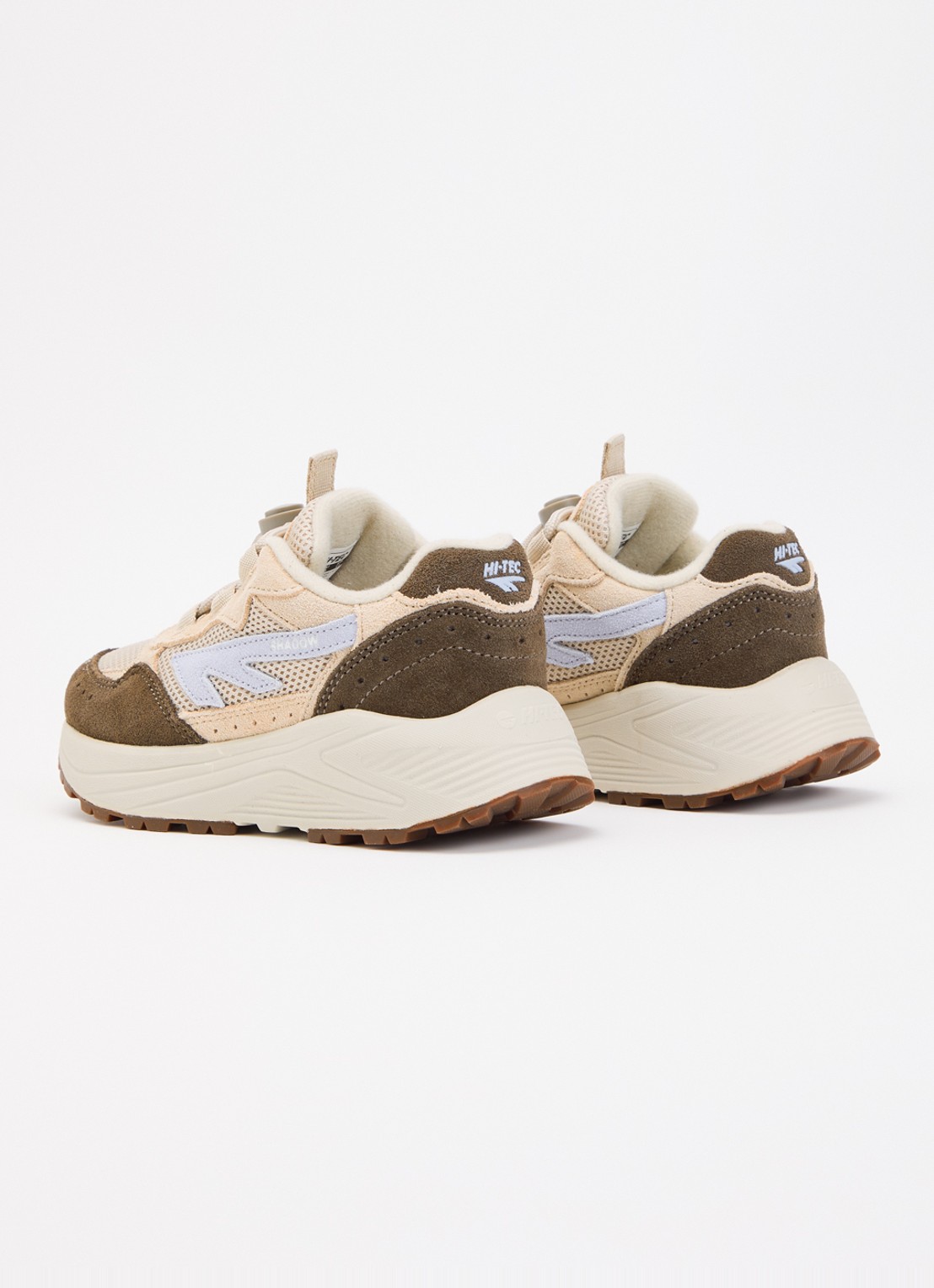 Hi-Tec HTS Kids Shadow Lace sneaker van suède met mesh details - achterkant 4 beige