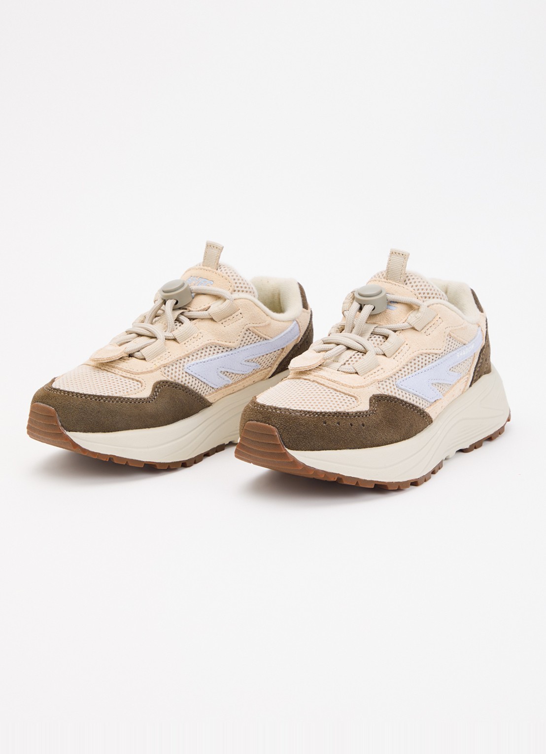 Hi-Tec HTS Kids Shadow Lace sneaker van suède met mesh details - voorkant 2 beige