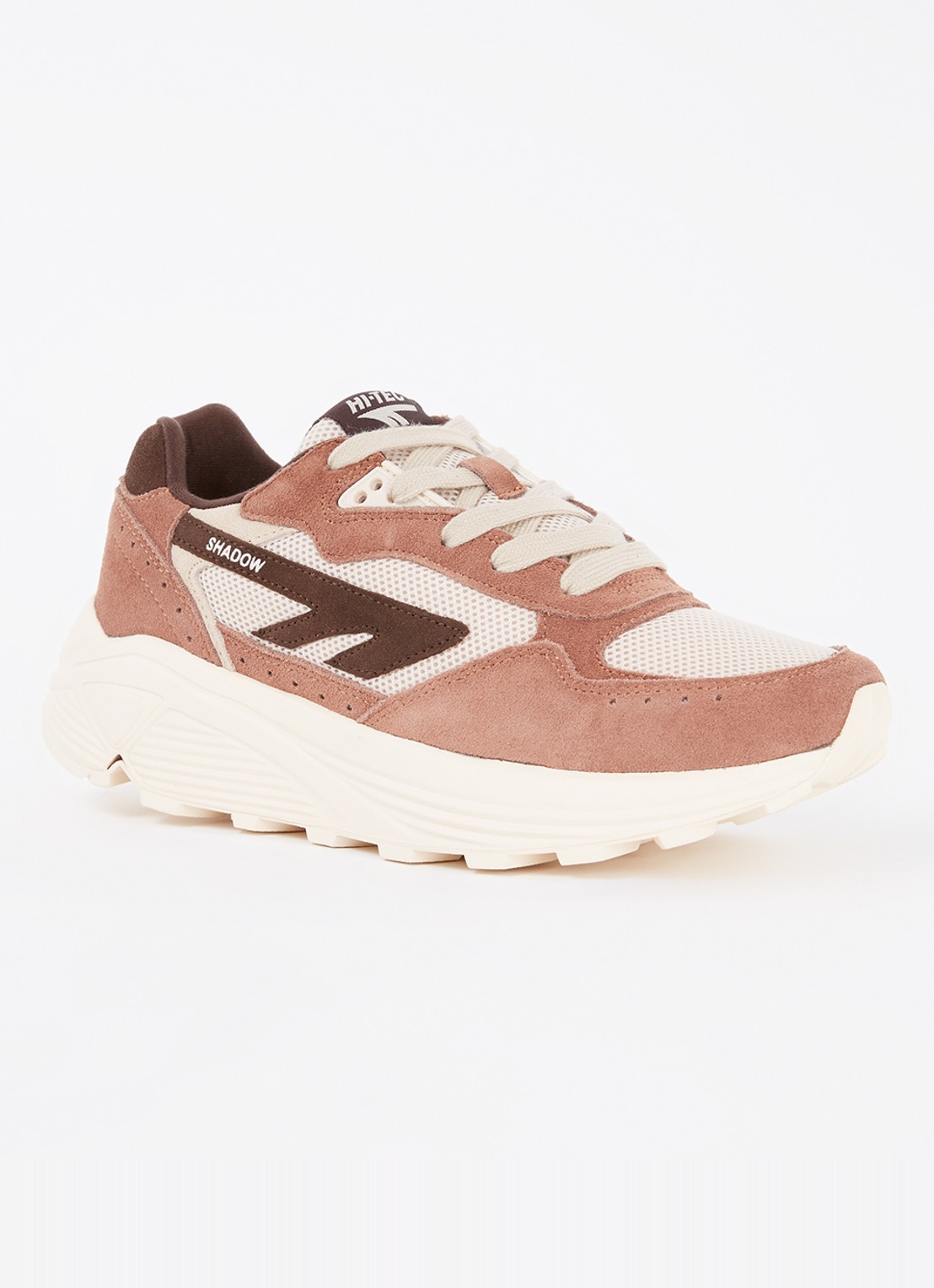 Hi-Tec HTS Shadow RGS sneaker met suède details - voorkant roodbruin