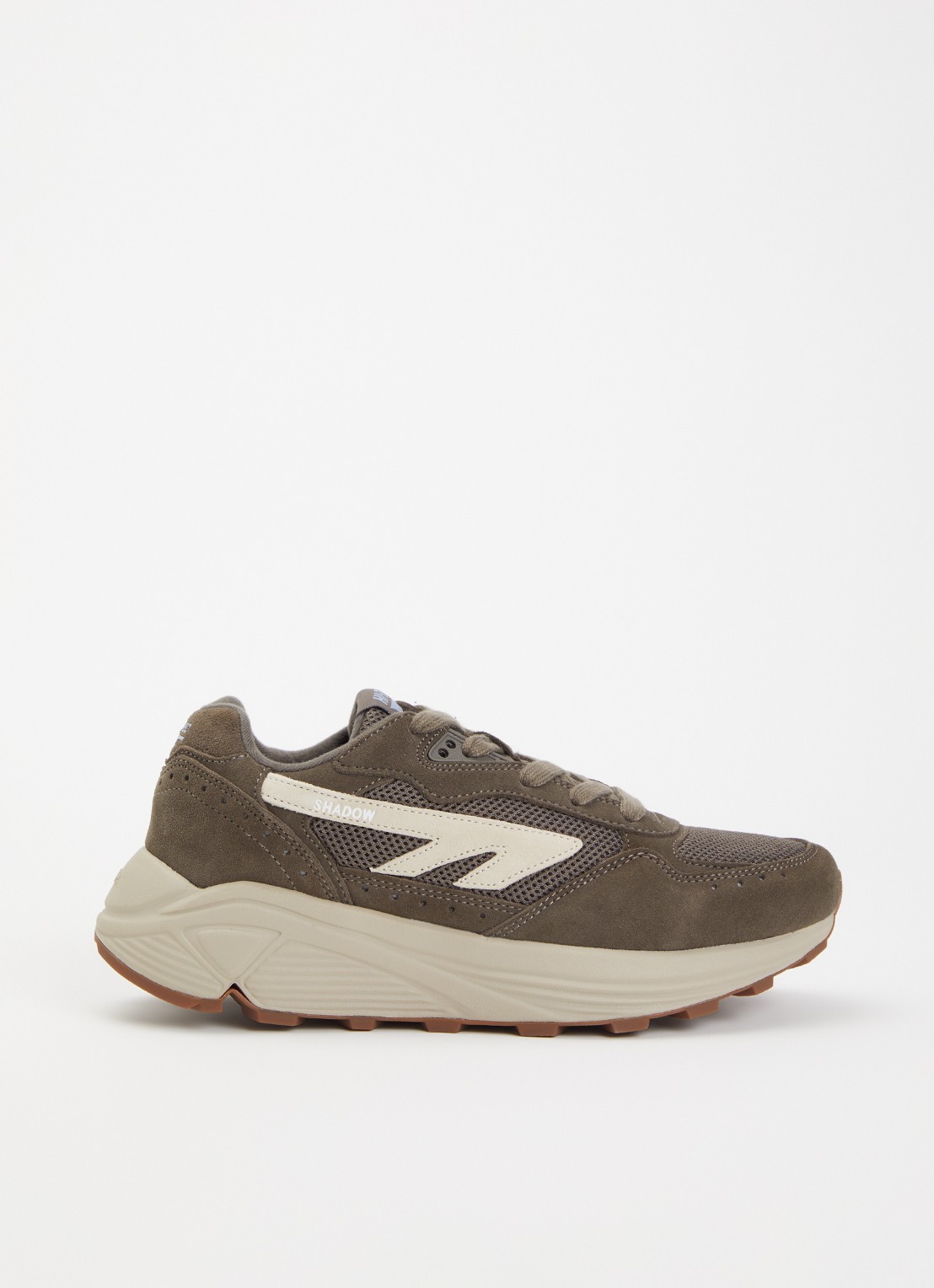 Hi-Tec HTS Shadow RGS sneaker van mesh met suède details - voorkant bronsgroen