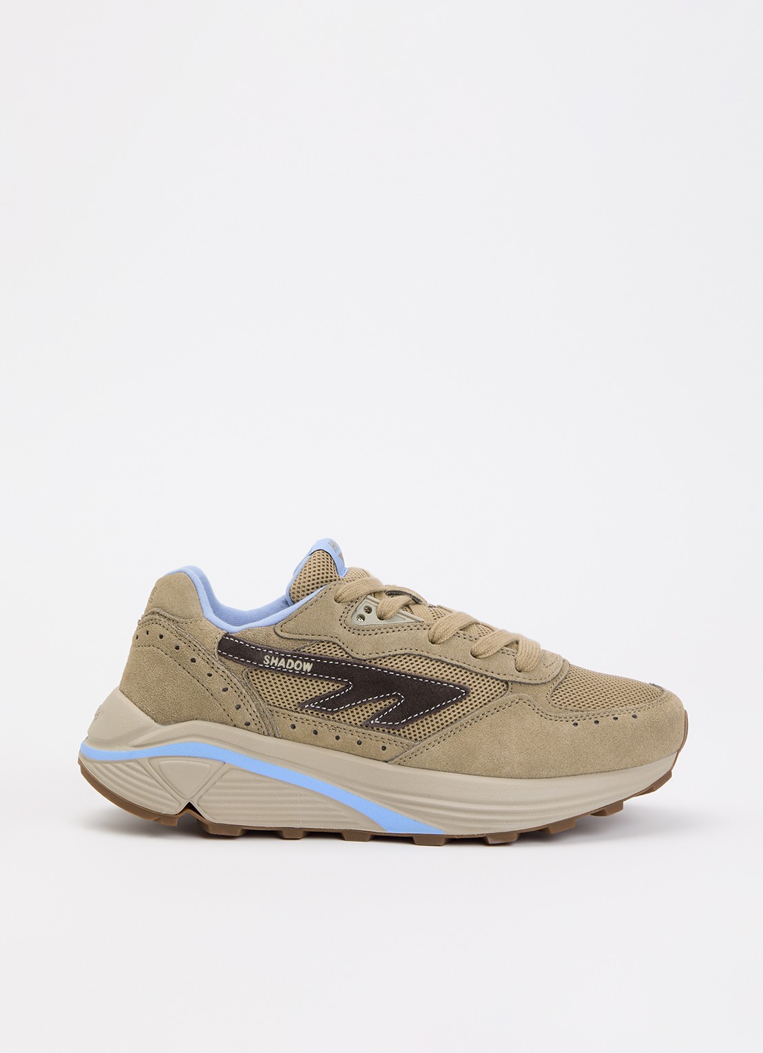 Hi-Tec HTS Shadow RGS sneaker van suède met details van mesh - voorkant 2 zand