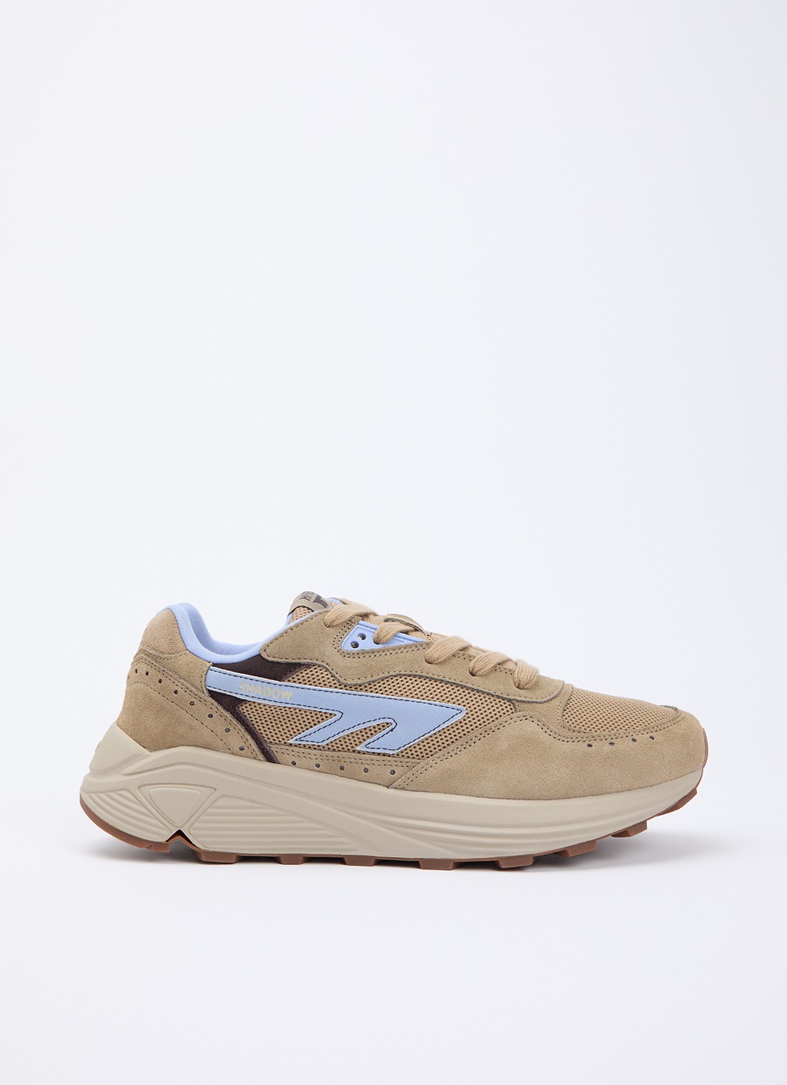 Hi-Tec HTS Shadow RGS sneaker van suède met details van mesh - voorkant 5 zand