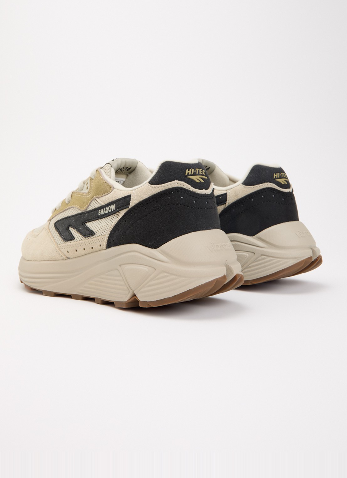 Hi-Tec HTS Shadow RGS sneaker van suède met details van mesh - achterkant 2 khaki