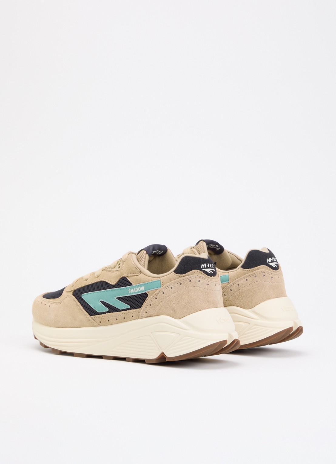 Hi-Tec HTS Shadow RGS sneaker van suède met mesh details - achterkant zand