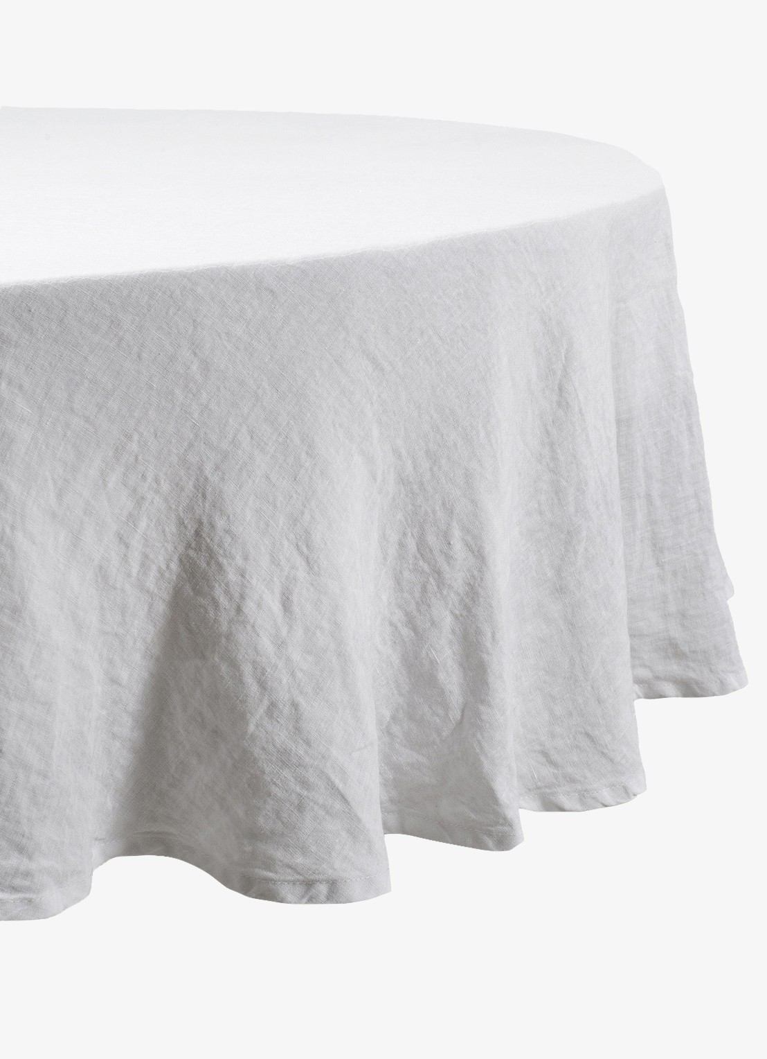 Himla Sunrise rond tafelkleed van linnen 160 cm - voorkant wit