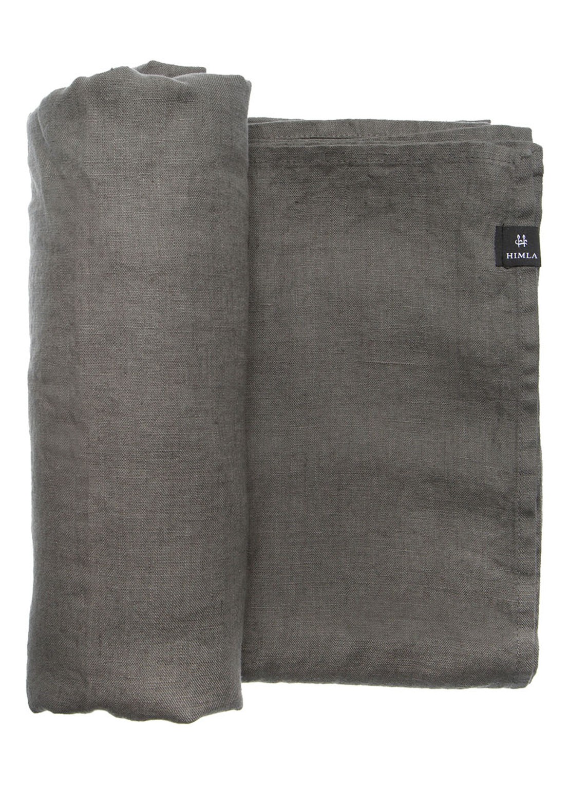 Himla Sunshine tafelkleed van linnen 145 x 330 cm - voorkant donkergrijs