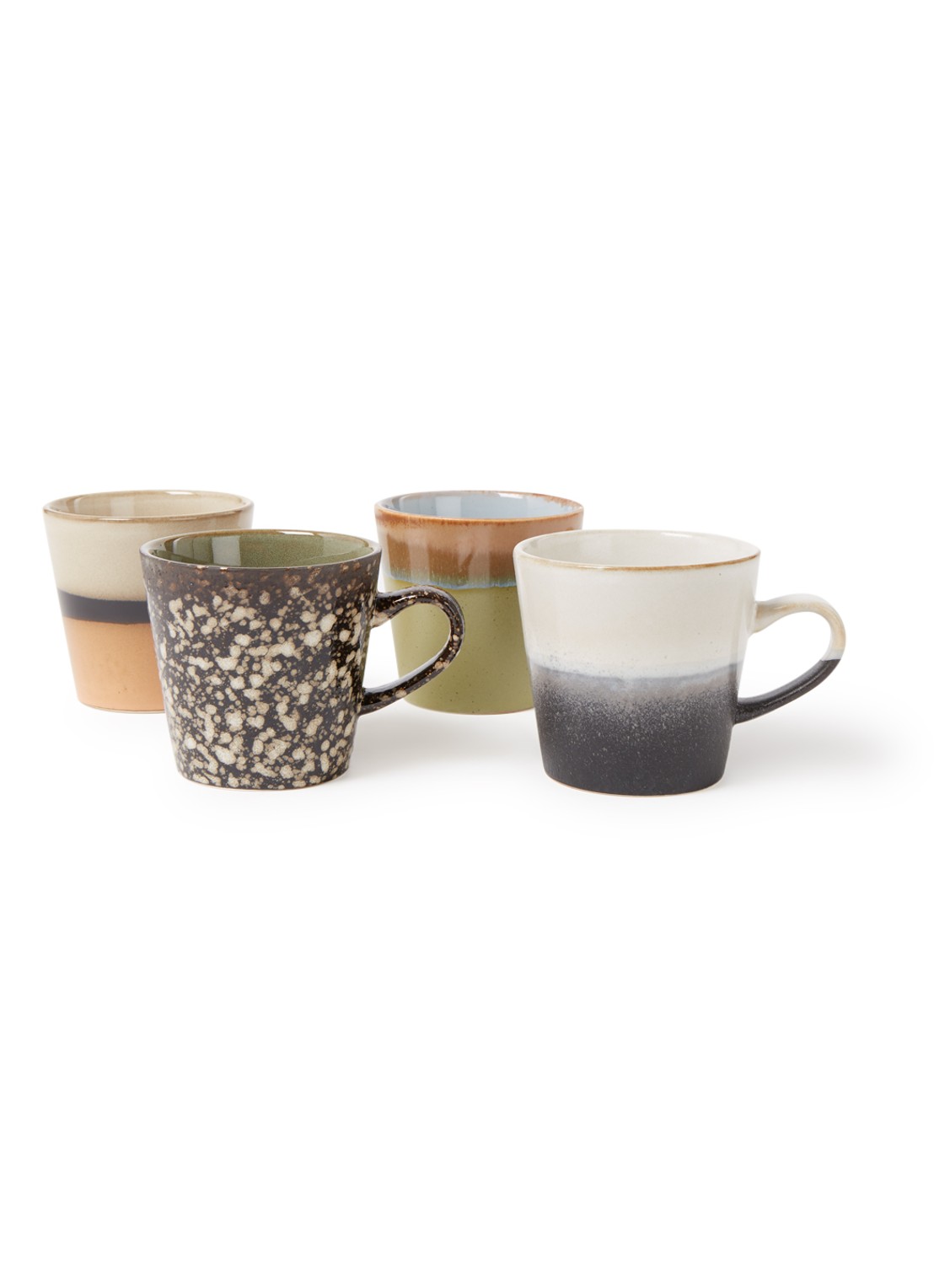 HKliving 70's Americano kopje 26 cl set van 4 - voorkant 3 multicolor