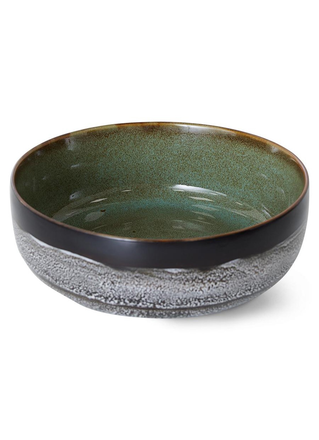HKliving 70's Ceramic Salade schaal - voorkant mosgroen
